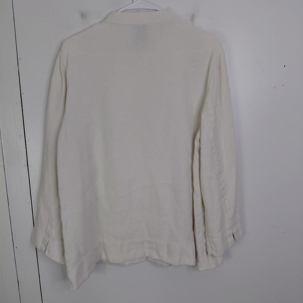 Eileen Fisher Jacket Womens XL Collarless Linen Cotton Blend Blazer Texture - Picture 9 of 9